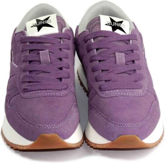 Sun68 Paarse Suède Sneakers Purple Dames