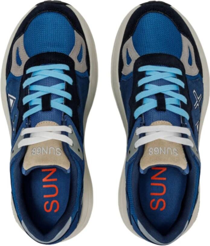 Sun68 Sneaker met zijlogo Blue Heren
