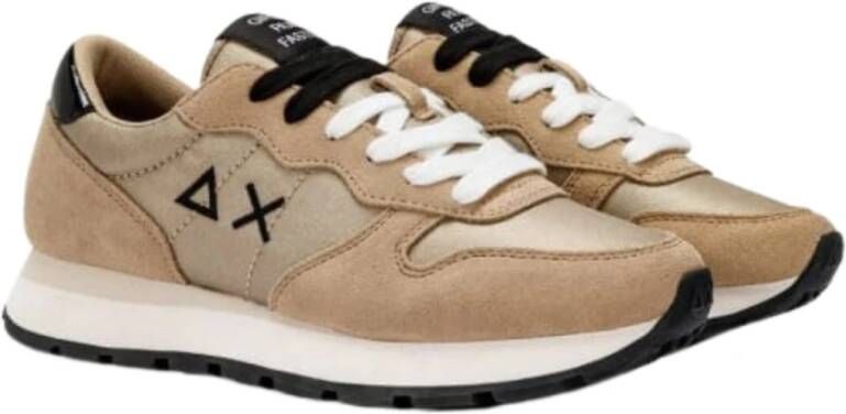 Sun68 Gouden platte sneakers Beige Dames