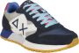 Sun68 Blauwe Sneakers met Suède en Stoffen Bovenwerk Blue Heren - Thumbnail 8