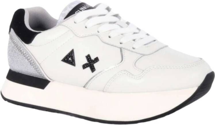 Sun68 Witte Leren Hardloopschoenen Wit Dames