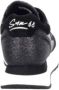 Sun68 Zwarte Leren Sneaker met Glitter Inzetstuk Black Dames - Thumbnail 5
