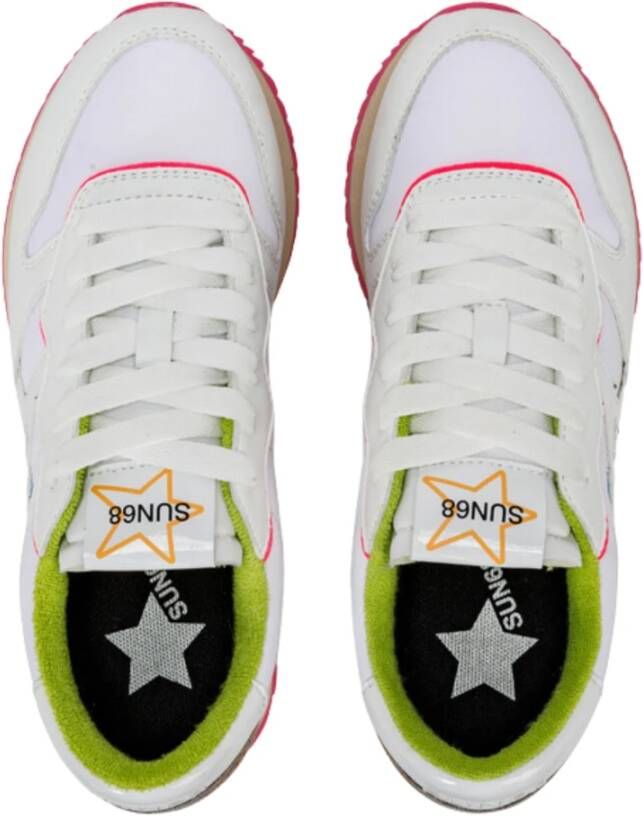 Sun68 Sportieve Sneaker in Wit Leer en Nylon White Dames