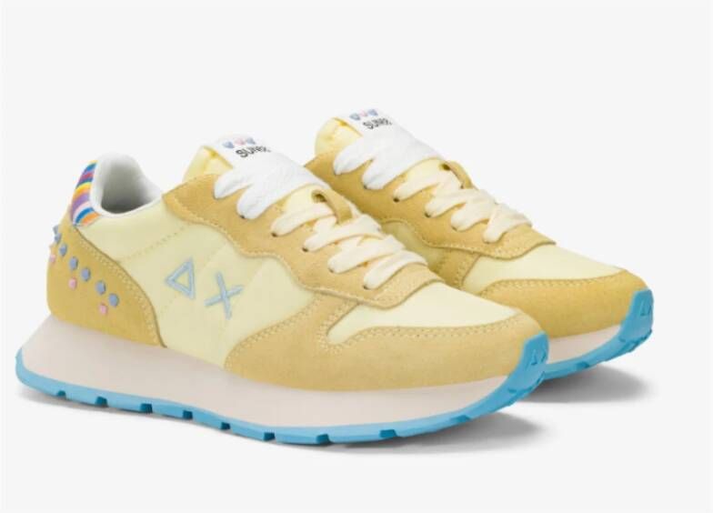 Sun68 Studded Yellow Sneakers