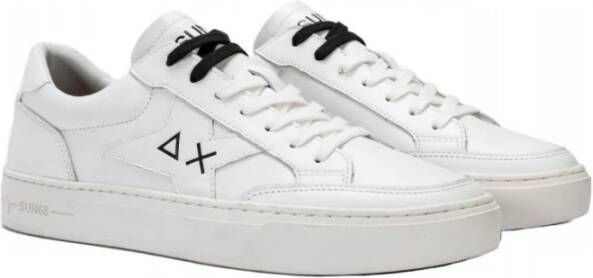 Sun68 Tennis Skate Sneakers Wit Leer White Heren