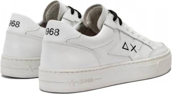 Sun68 Tennis Skate Sneakers Wit Leer White Heren