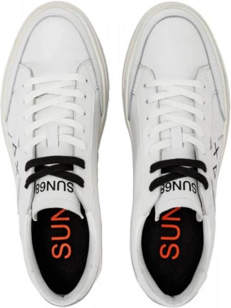 Sun68 Tennis Skate Sneakers Wit Leer White Heren