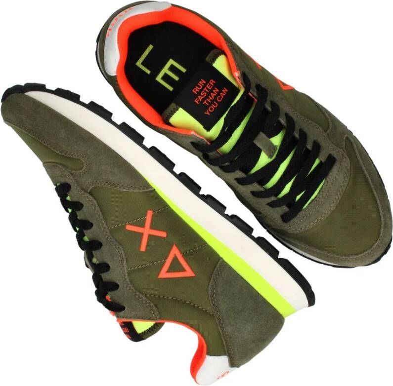 Sun68 Tom Fluo sneaker Green Heren