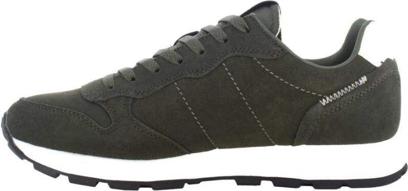 Sun68 Tom Suede Donkergroene Sneakers Green Heren