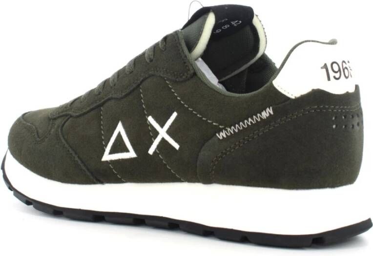 Sun68 Tom Suede Donkergroene Sneakers Green Heren