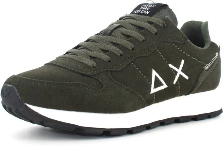 Sun68 Tom Suede Donkergroene Sneakers Green Heren