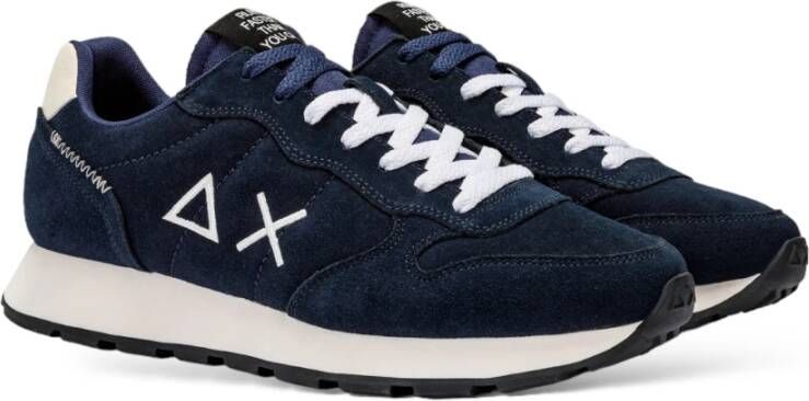 Sun68 Tom Suede Navy Blue Sneakers Blauw Heren