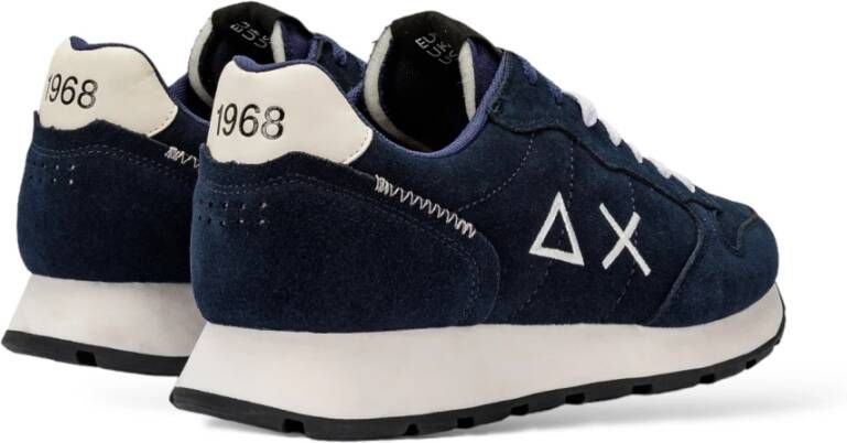 Sun68 Tom Suede Navy Blue Sneakers Blauw Heren