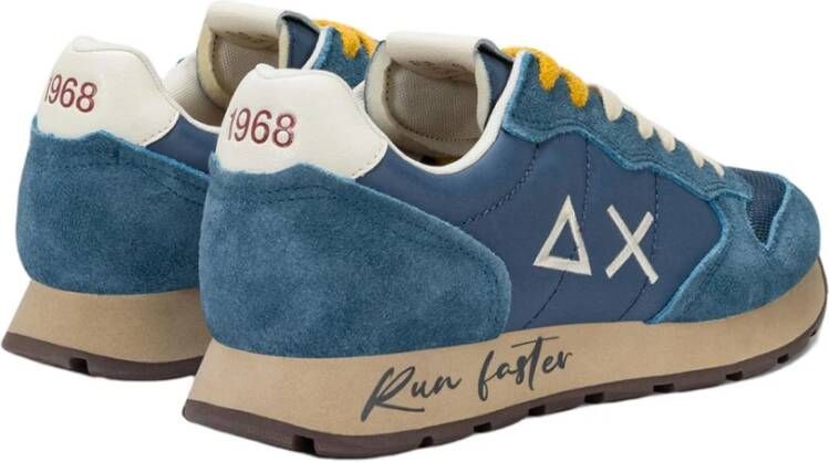 Sun68 Vintage Nylon Sneakers met Geborduurd Logo