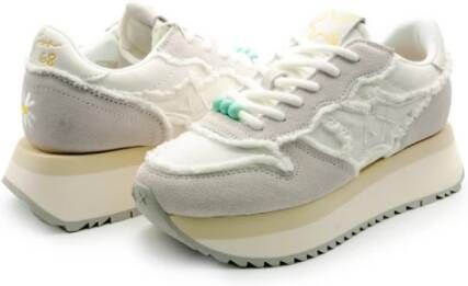 Sun68 Witte Canvas Sneakers Big Stargirl White Dames