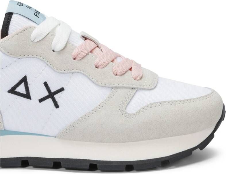 Sun68 Witte Leren en Stoffen Casual Sneaker