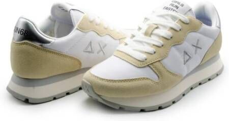 Sun68 Witte Leren Sneakers Ally Gold Silver White Dames