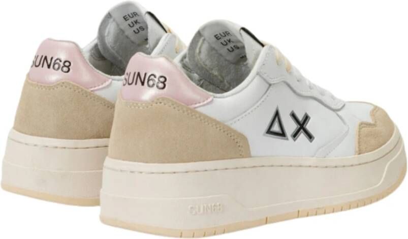 Sun68 Witte platte schoenen Basket Love White Dames