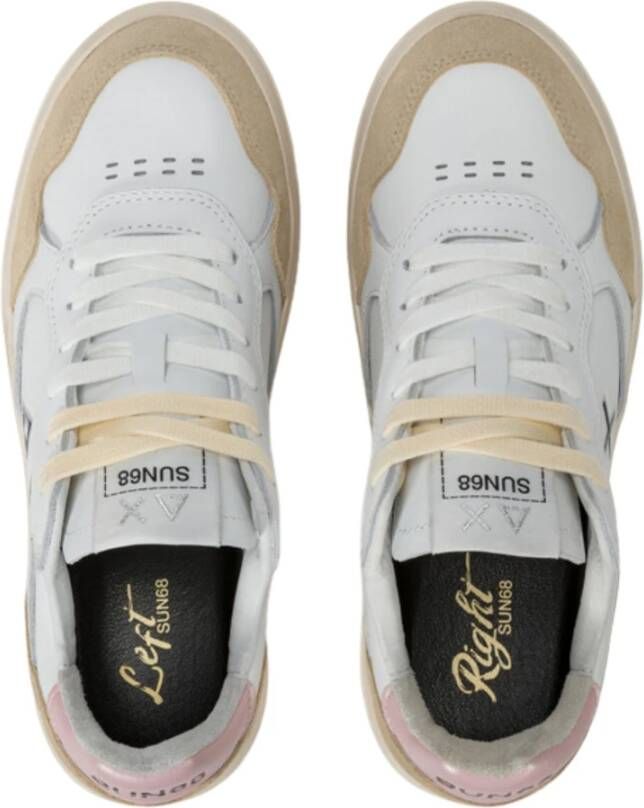 Sun68 Witte platte schoenen Basket Love White Dames