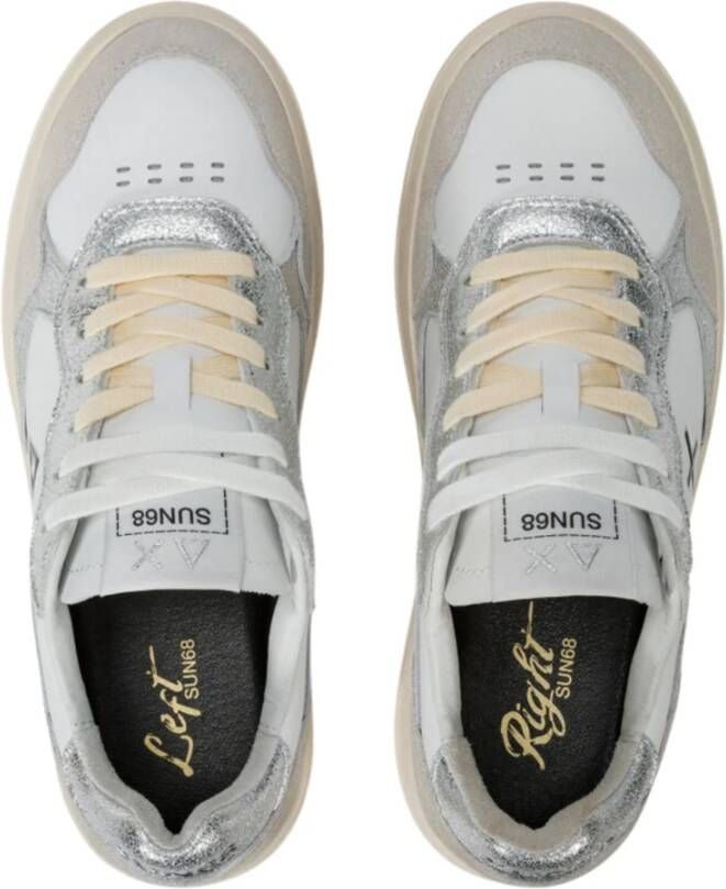 Sun68 Witte platte schoenen Basket Love Multicolor Dames