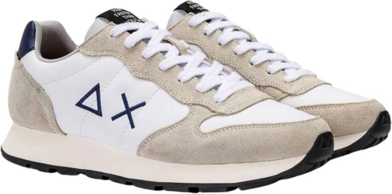Sun68 Witte platte schoenen met iconisch logo Beige Heren
