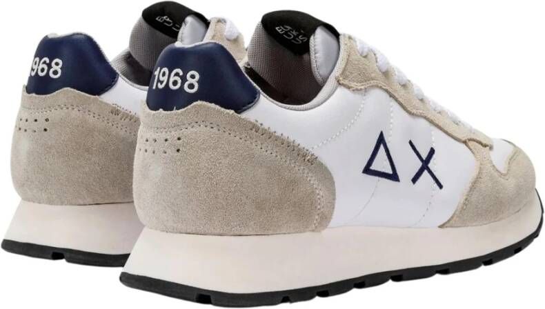 Sun68 Witte platte schoenen met iconisch logo Beige Heren