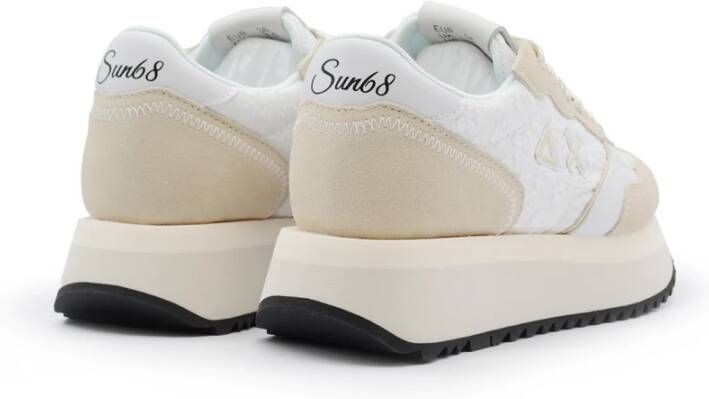 Sun68 Witte Suède en Stoffen Sneakers