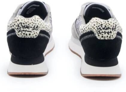 Sun68 Zilveren Damesschoenen met Glitter en Dierenprint Grijs Dames