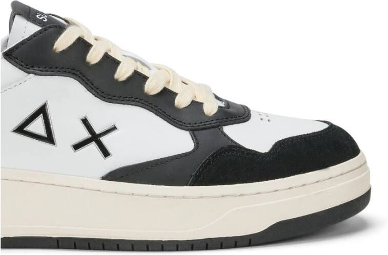 Sun68 Zwarte leren casual sneaker heren