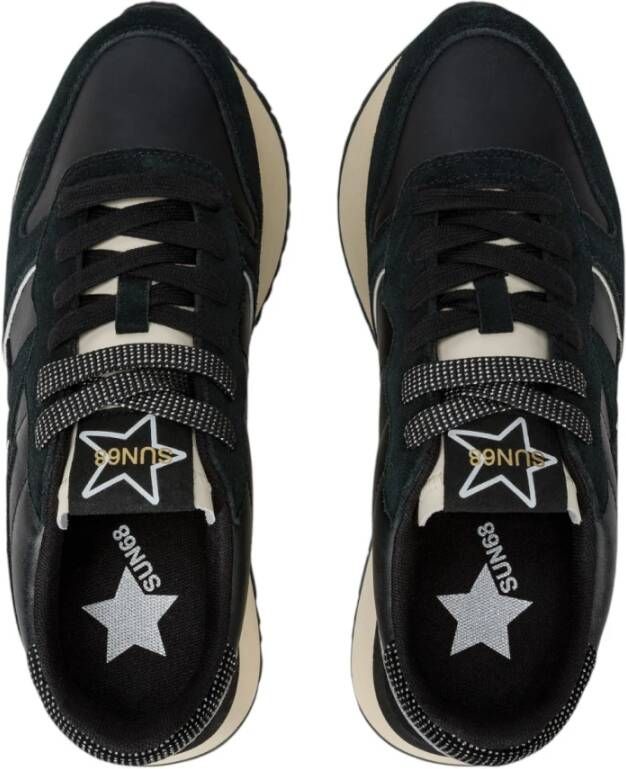 Sun68 Zwarte Sneakers met Metallic Details Black Dames
