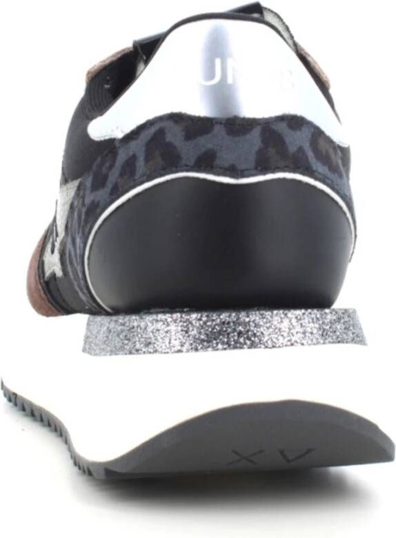 Sun68 Zwarte Sneakers Mix Materiaal Stargirl