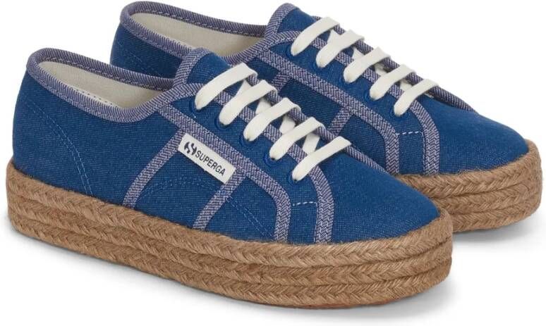 Superga Blauwe Sneakers 2730 Rope Model Blue Dames