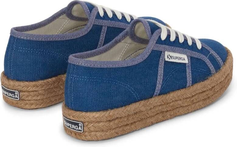 Superga Blauwe Sneakers 2730 Rope Model Blue Dames