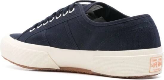 Superga Blauwe Sneakers met Veters en Rubberen Zool