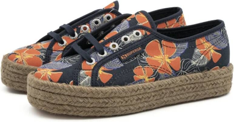 Superga Dames Blauw Marine Oranje Sneakers Multicolor Dames