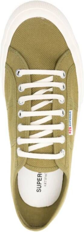 Superga Groene Veterschoenen met Rubberen Zool