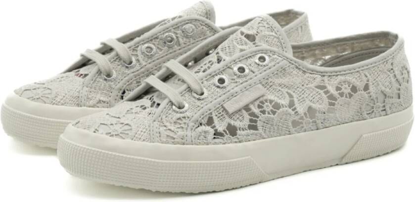 Superga Macrame Grijs Zilver Ivoor Sneakers Gray Dames