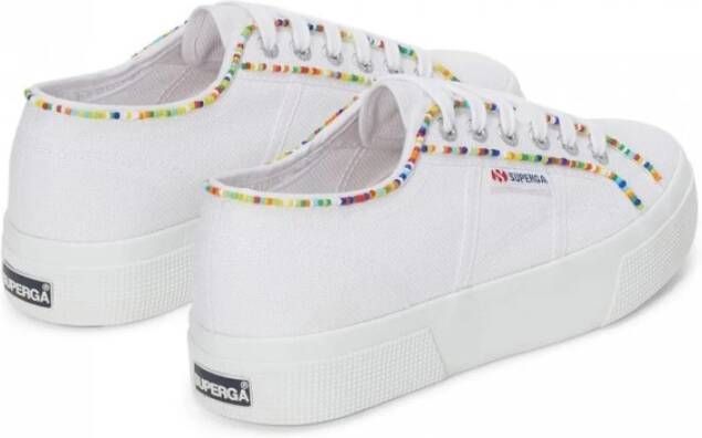 Superga Multicolor Kralen Platform Sneakers White Dames