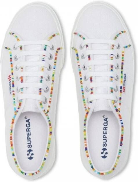 Superga Multicolor Kralen Platform Sneakers White Dames