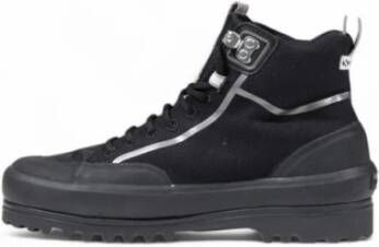 Superga Zwarte Stoffen Sneakers Herfst Winter Collectie Black Dames