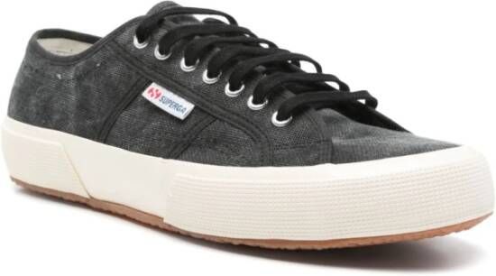 Superga Zwarte Veterschoenen met Rubberen Zool