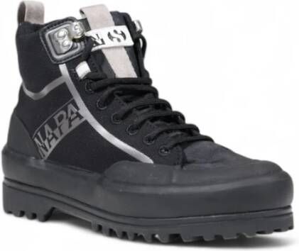 Superga Zwarte Veterschoenen met Rubberen Zool Black Dames