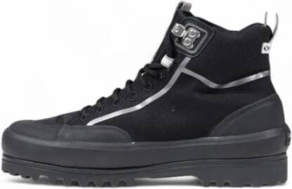 Superga Zwarte Veterschoenen met Rubberen Zool Black Dames
