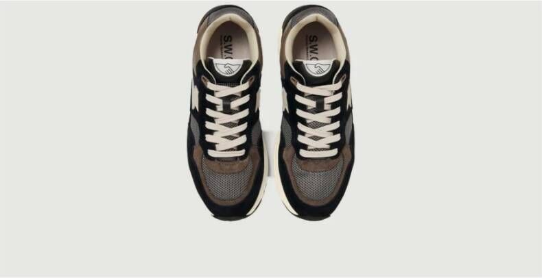 S.w.c. Stepney Workers Club Amiel S-Strike Suede Mix Sneakers Zwart Heren