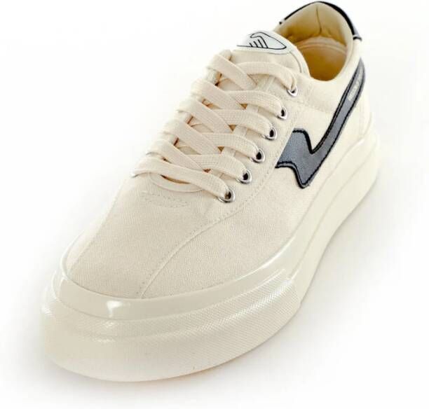 S.w.c. Stepney Workers Club Canvas Sneaker met Handshake Labelpatch Beige Heren