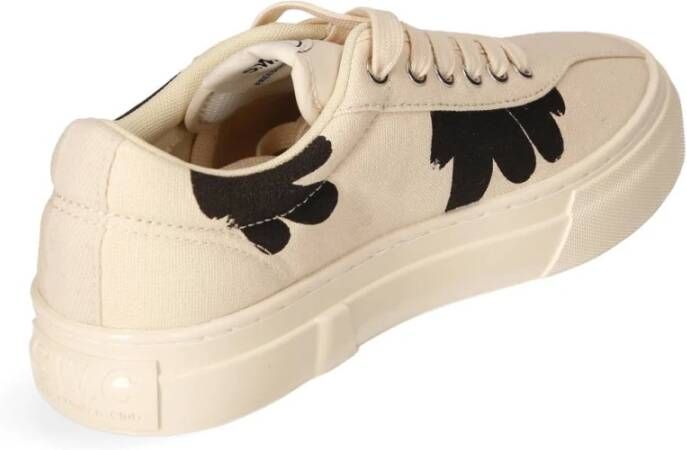 S.w.c. Stepney Workers Club Canvas Sneaker met Shroom Hands Print Beige Dames