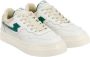 S.w.c. Stepney Workers Club Stepney Workers Club Pearl Strike Leather Sneakers White Green Beige - Thumbnail 3