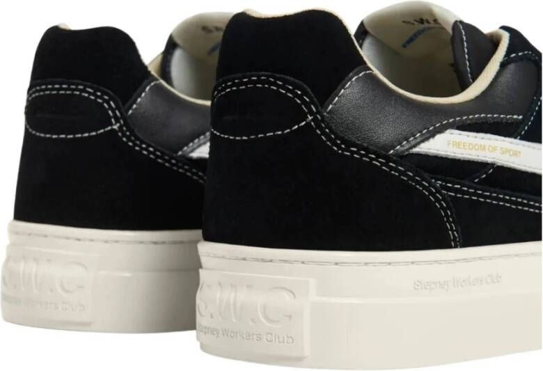 S.w.c. Stepney Workers Club Stepney Workers Club Pearl Strike suede sneakers Black white Zwart Heren