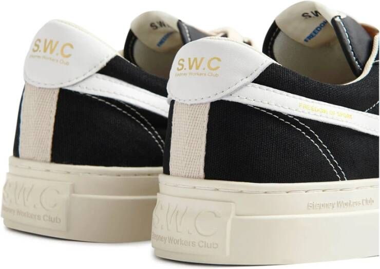 S.w.c. Stepney Workers Club Zwart-Witte Canvas Sneakers