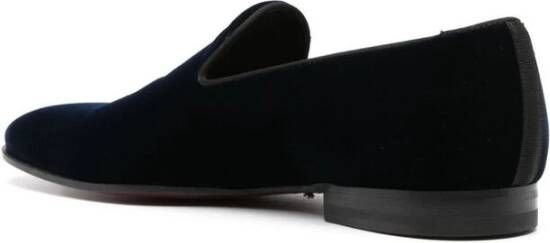 Tagliatore Midnight Blue Velvet Slip-On Schoenen Blue Heren